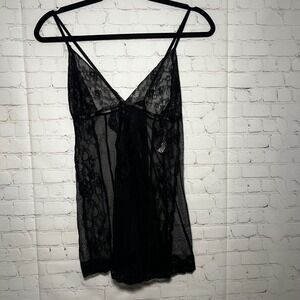 NWT Adore Me Alicia Black Lace Babydoll Chemise Teddy Lingerie Nightgown Size XL